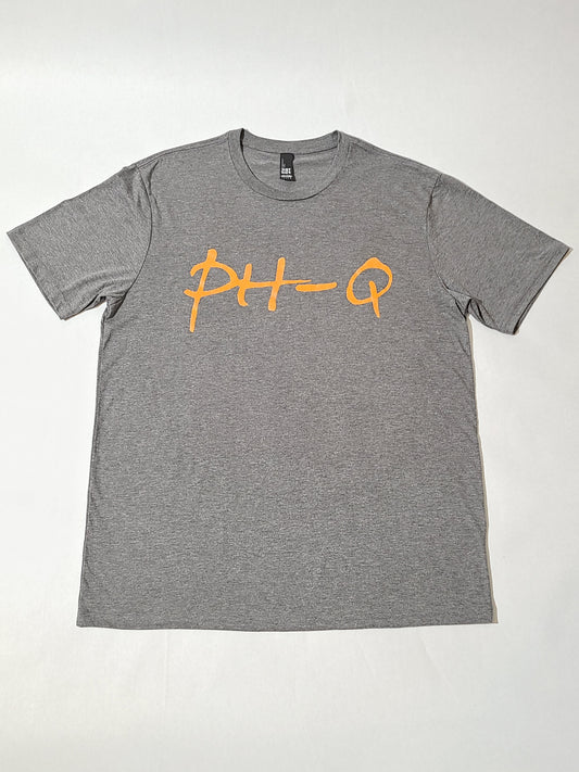Grey with Large Orange Print