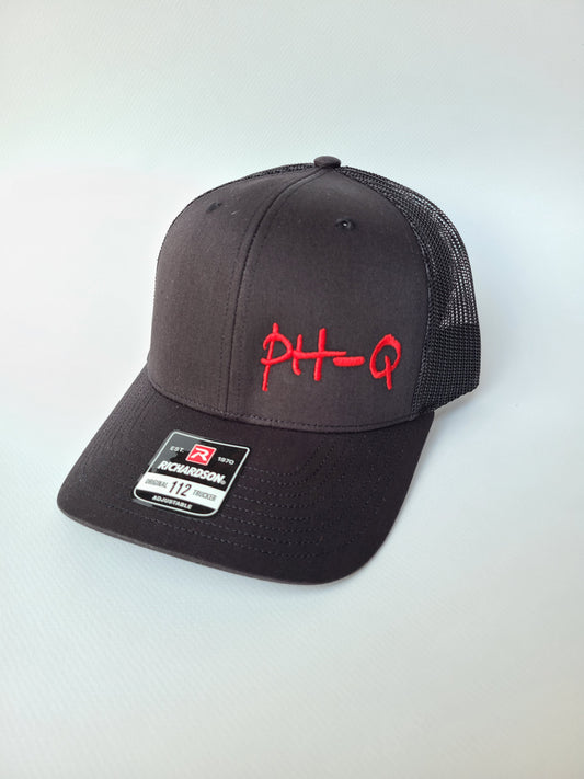 Richardson 112 - Black with Red Print Left Panel