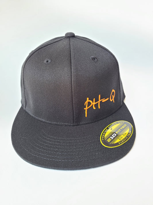 Flexfit 210 Black w/ Small Orange Letters