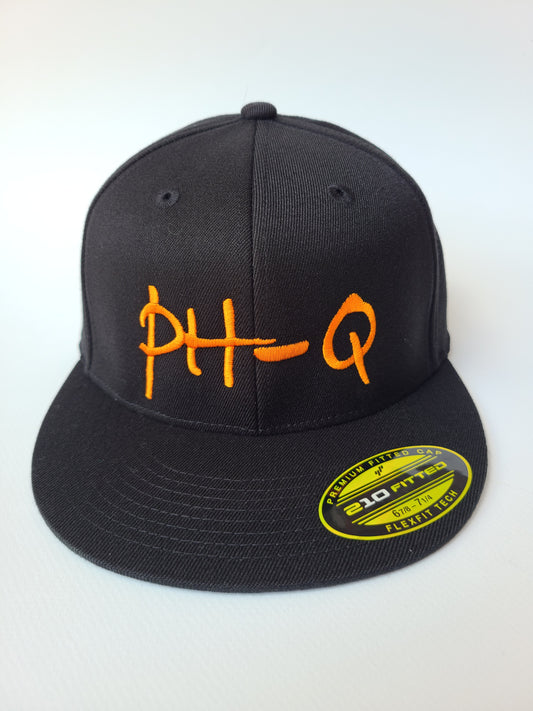 Flexfit 210 Black w/ Large Orange Letters