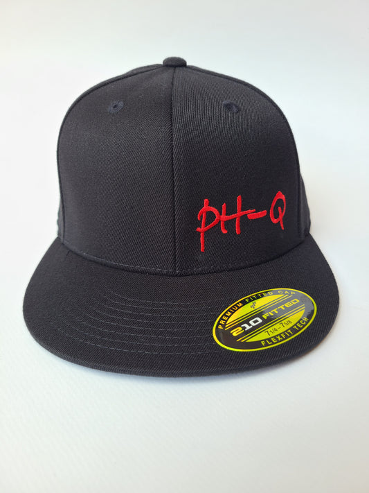 Flexfit 210 Black w/ Small Red Letters