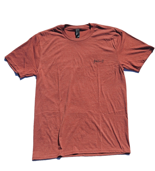 Heather Russet Shirt with small letters on left chest