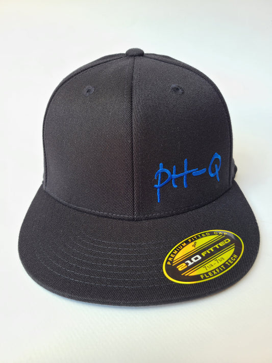 Flexfit 210 Black w/ Small Blue Letters